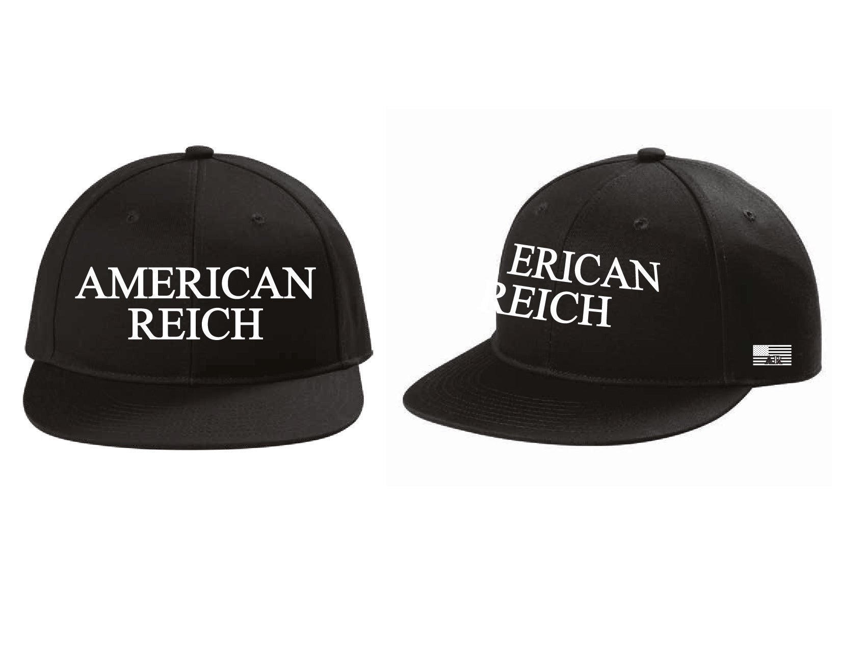 Snapback Hat - "AMERICAN REICH" Flat Bill Cap Screen Printed
