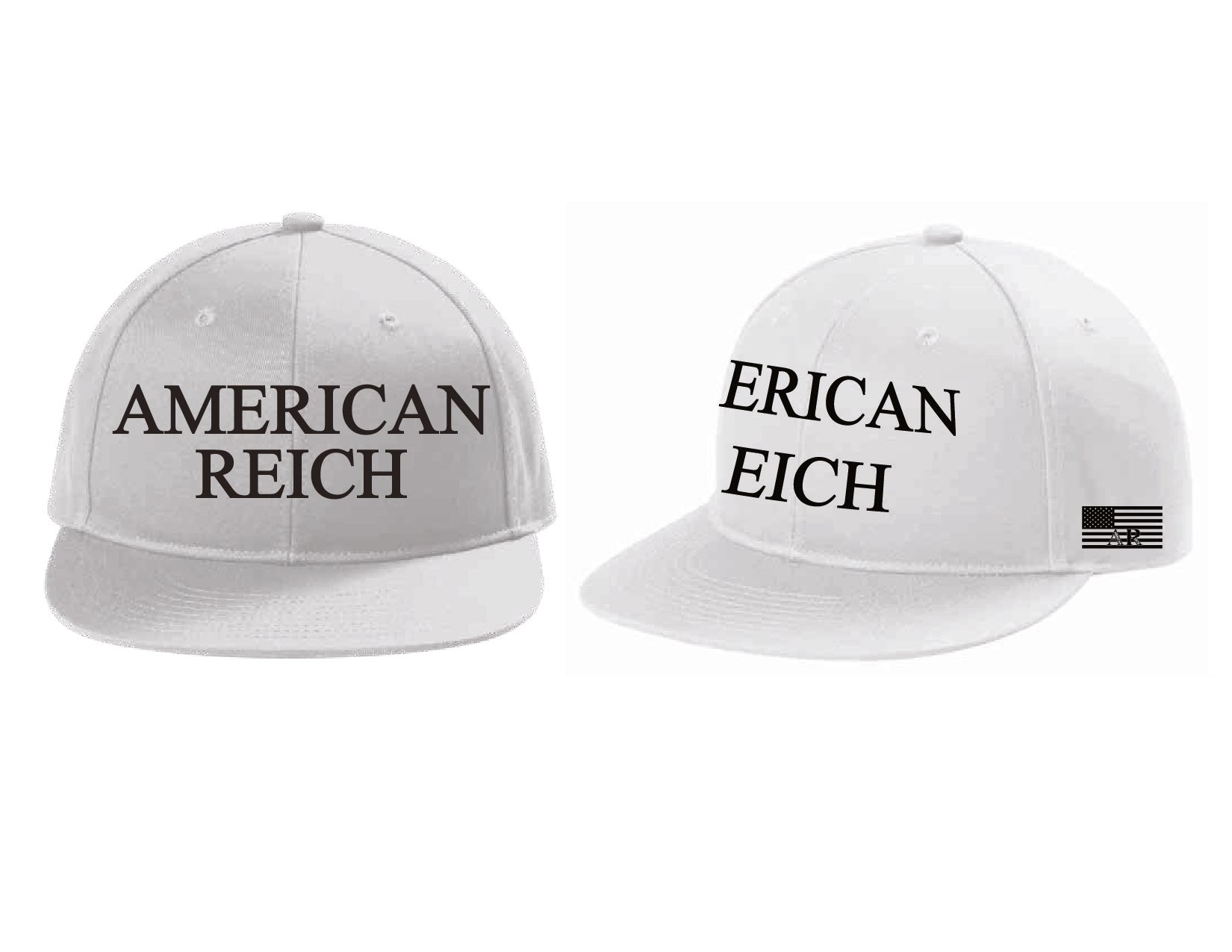 Embroidered Flat-bill Snapback.  Brilliant white