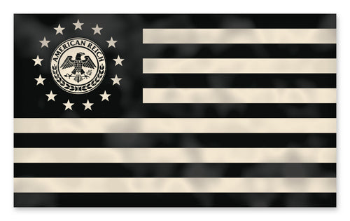 AR Betsy Ross inspired flag 3x5, black and cream weathered