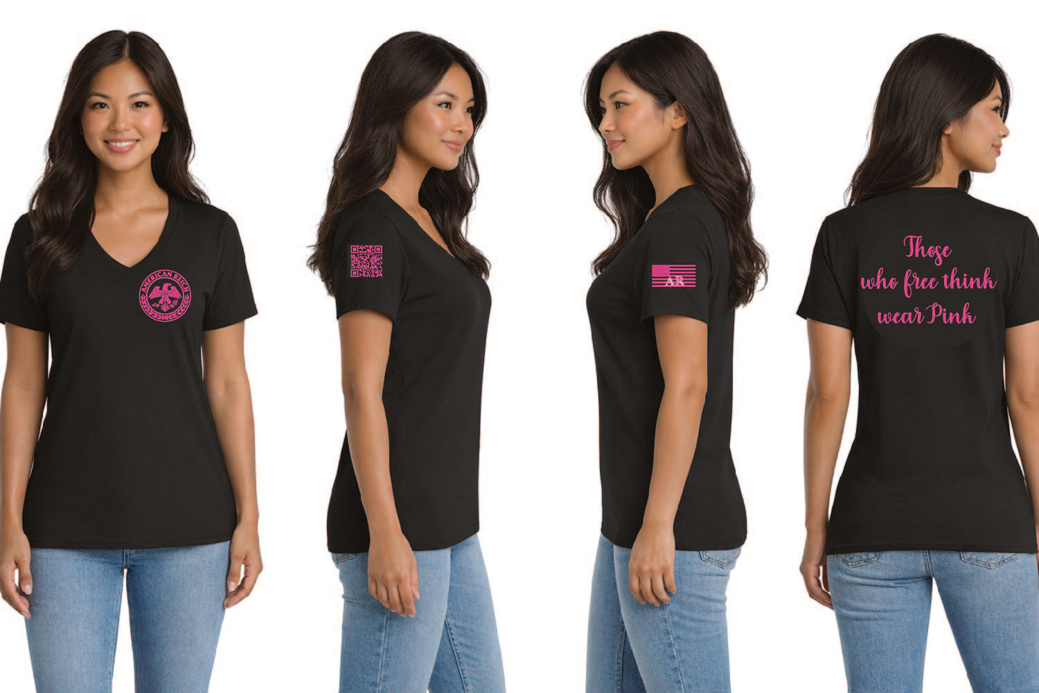 Think Pink Women's V-Neck T