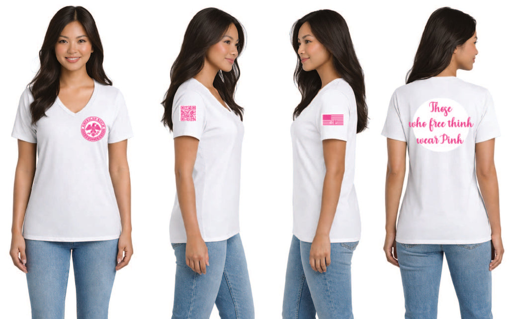 Think Pink Women's V-Neck T
