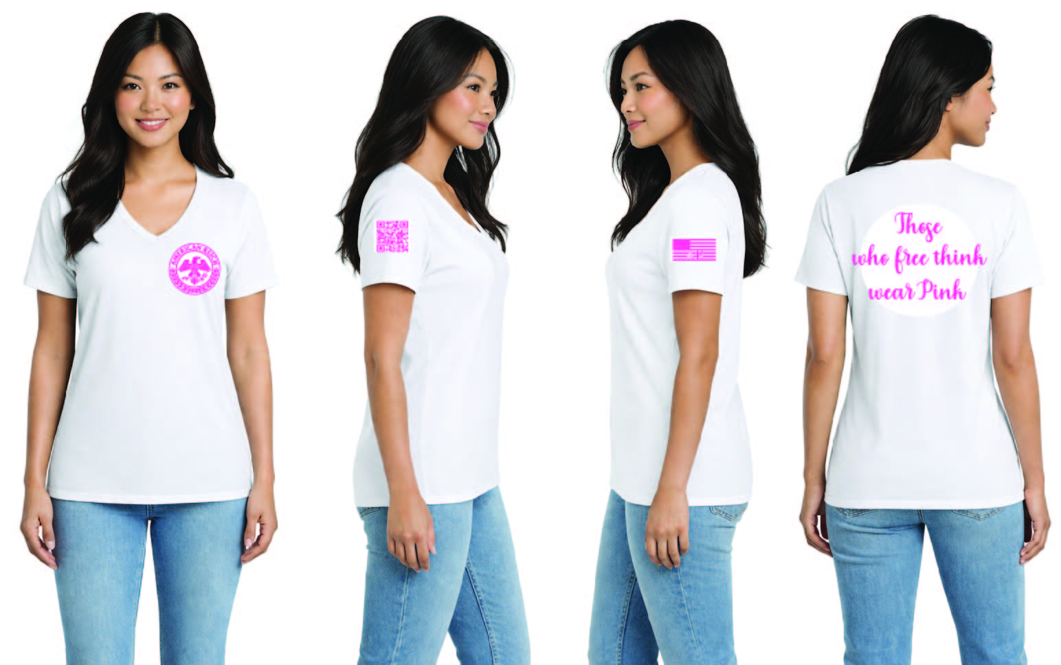 Think Pink Women's V-Neck T
